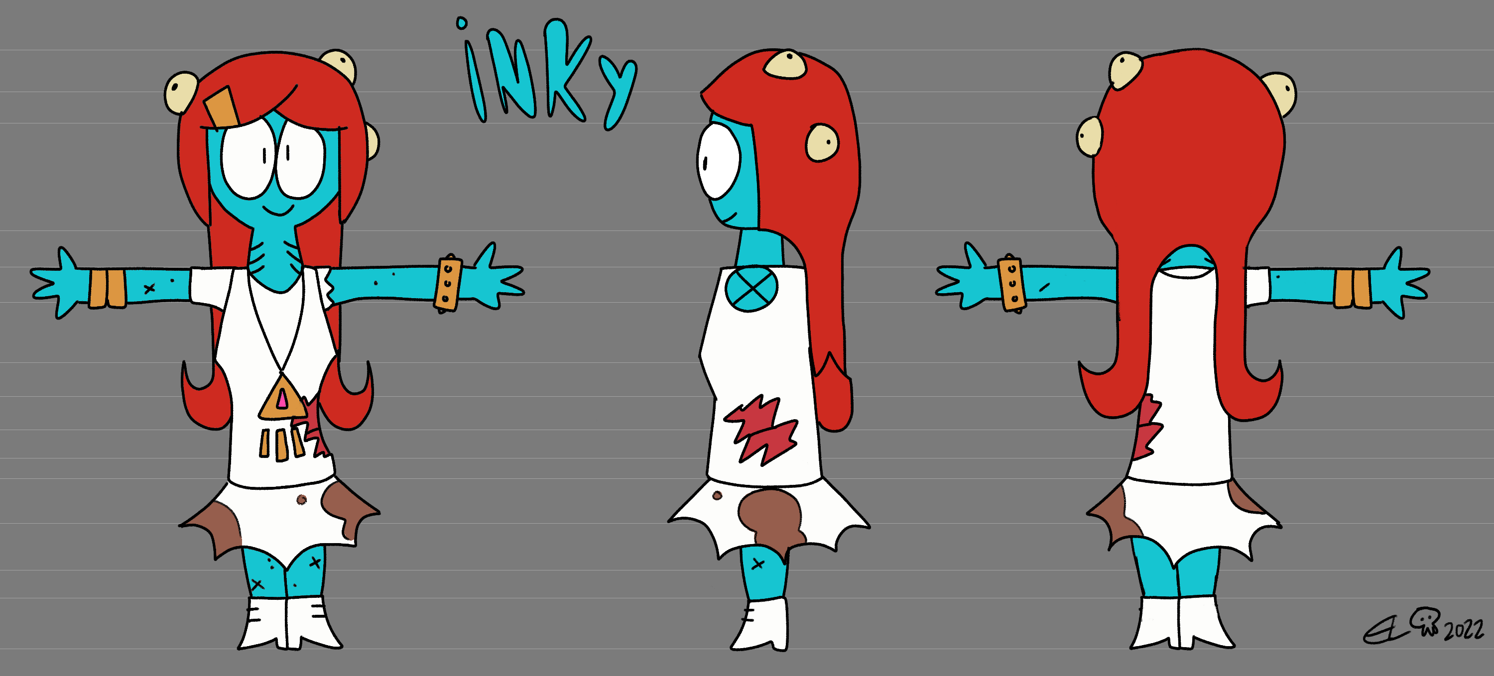 Inky character design turnaround